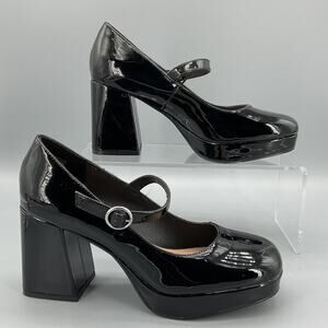 NEW Wild Pair Women’s Vaneciaa Mary Jane Square Toe Pumps Black Size 6